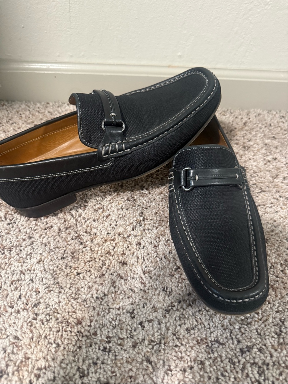 Donald Pliner Black Slip-On Loafers